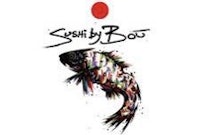 an image of a fish with the words'sushi by bow'